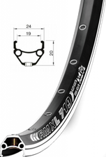 Ráfik REMERX DRAGON 719 V-brake nit 406x19 36dier čierny